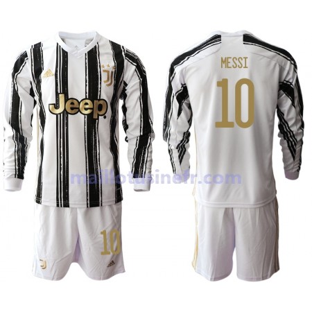 Maillot de Foot Juventus Lionel Messi 10 Domicile 2020-21 Manches Longues - Enfant